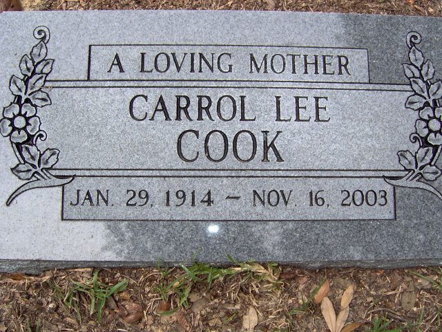 Headstone for Cook, Carol L.